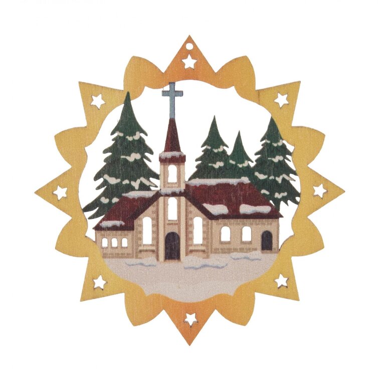DS German Tree Ornament Church Motif