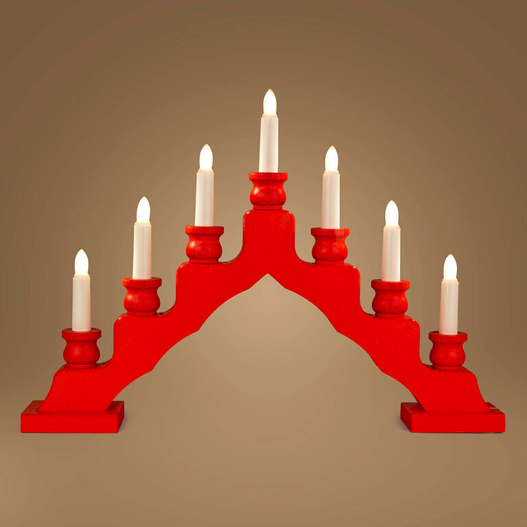 DS Swedish Style Wooden Candelabra Electric