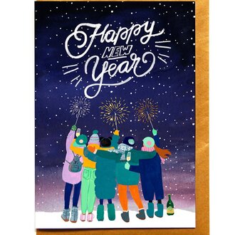 Paper E Clips PEC New Year Friends Card