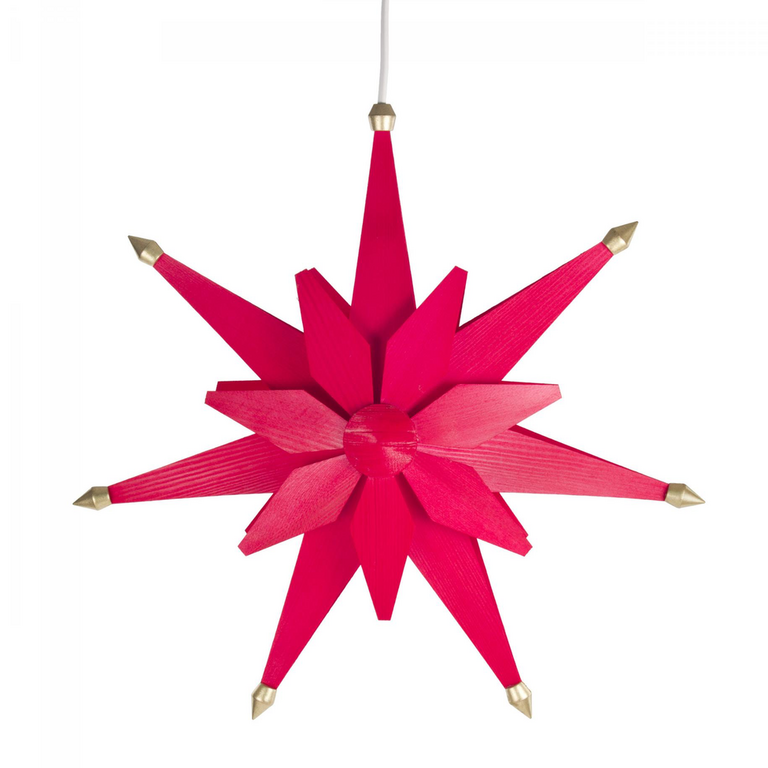 DS German Wooden Window Star Red Electric