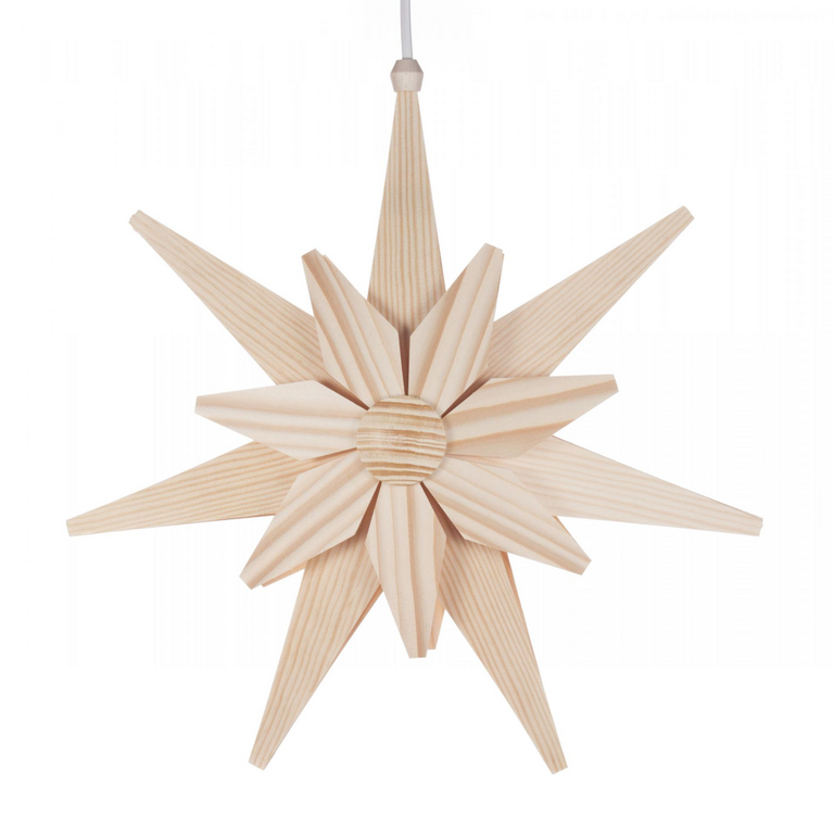 DS German Wooden Window Star Natural (Electric)