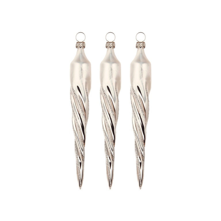 DS German Icicle Ornament Silver (Single)