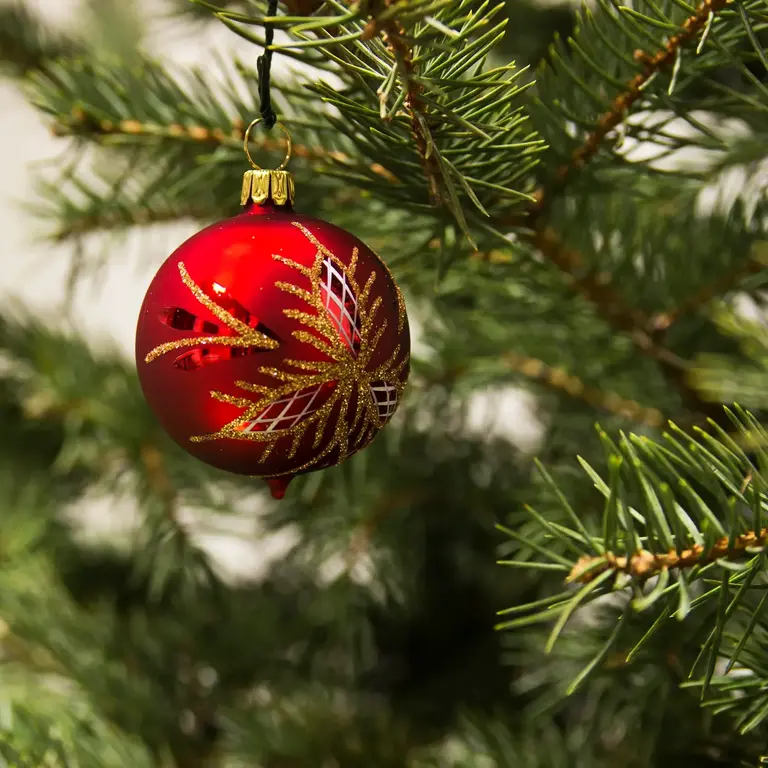DS German Sm Glass Bulb Ornament Red 5cm (Single)