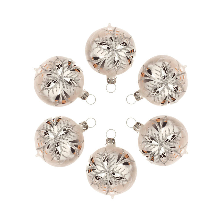 DS DS German Glass Ornament White 5cm (Single)