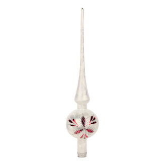 DS German Glass Tree Topper White 27cm