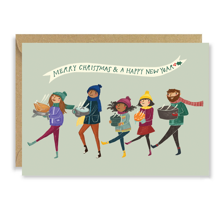 Paper E Clips PEC -  Christmas Dinner Walk Card