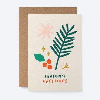 Paper E Clips PEC - Seasons Greetings Fronds Card
