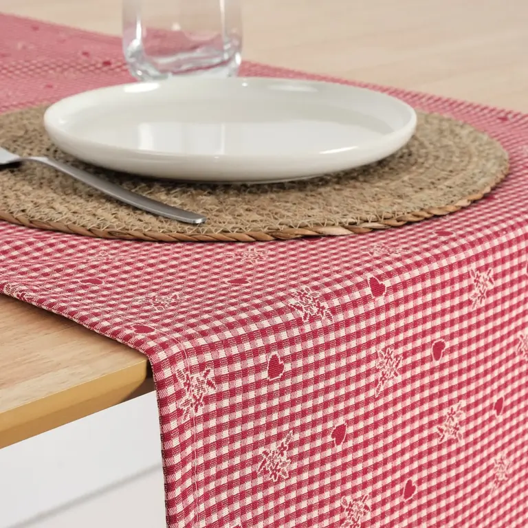 SGH SGH Cotton Table Runner 45x140 cm  - Red Check