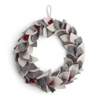 EGS EGS Fair Trade Big Grey/White Wreath W. Berries