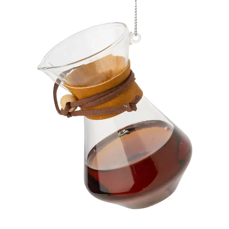 Silver Tree Silver Tree Glass Pour Over Coffee Ornament 3.5"