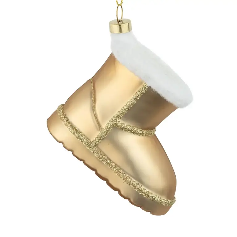 Silver Tree Silver Tree Glass Gold Ugg Ornament 3.5"