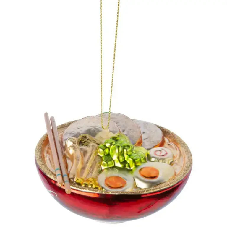 Silver Tree Silver Tree Glass Noodle Bowl Ornament 3.5"
