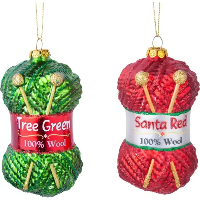Silver Tree Silver Tree Glass Yarn Ornament Assorted 4.5" (Single)