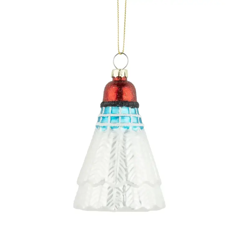 Silver Tree Silver Tree Glass Shuttlecock Ornament 4"