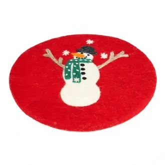 Silver Tree Silver Tree Felt Trivet Snowman 8"