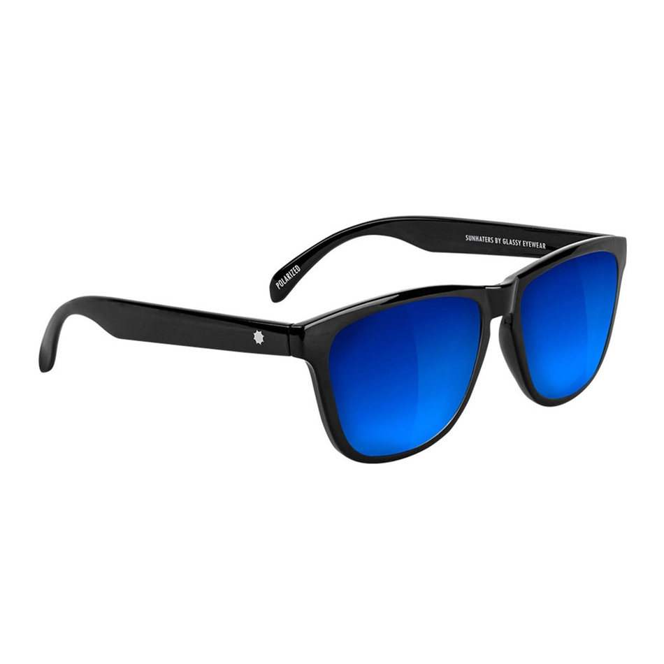 Glassy Deric Polarized Sunglasses Black/Blue Mirror