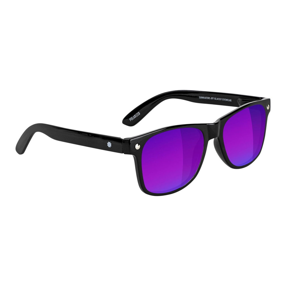Glassy Leonard Polarized Sunglasses Black/Blue Mirror