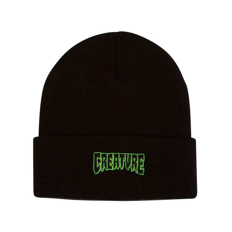 Creature Logo Outline Longshoreman Beanie Black