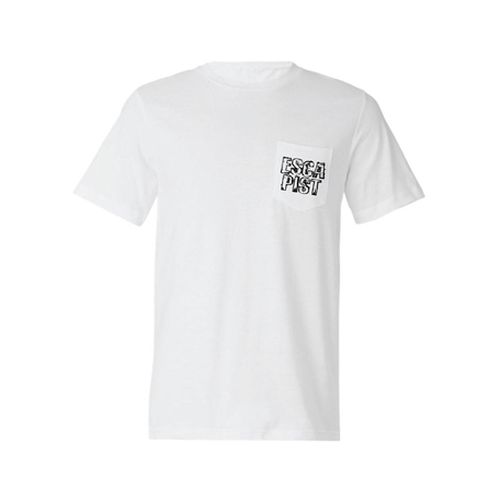 Escapist Outline Stacked Pocket T-Shirt White