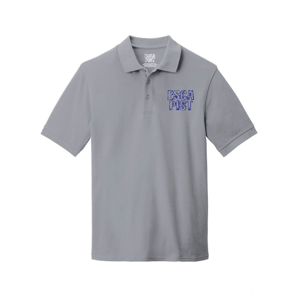 Escapist Outline Stacked Polo Shirt Silver/Royal