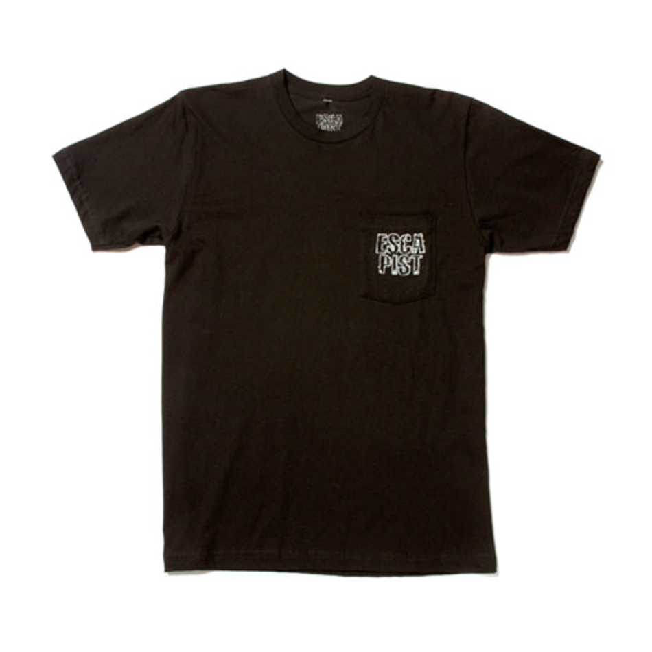 Escapist Outline Stacked Pocket T-Shirt Black