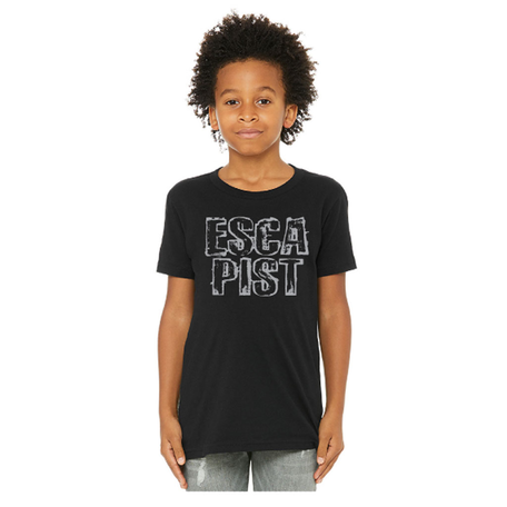 Escapist Outline Stacked Print Youth T-Shirt Black