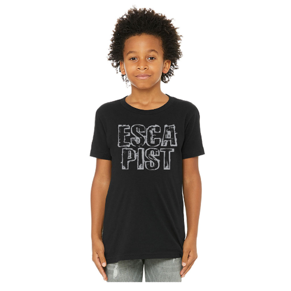 Escapist Outline Stacked Print Youth T-Shirt Black