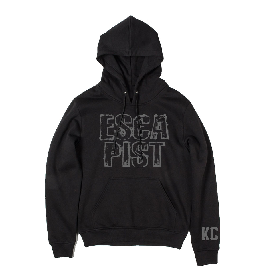 Escapist Outline Stacked Pullover Hoodie KC Sleeve Black/Silver