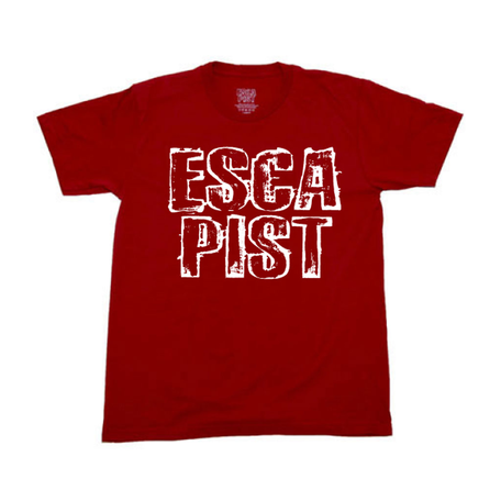 Escapist Outline Stacked Print T-Shirt Cardinal