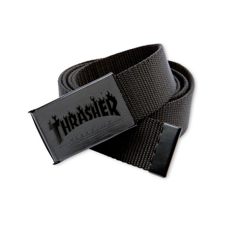 Thrasher Flame Web Belt/Bottle Opener Black