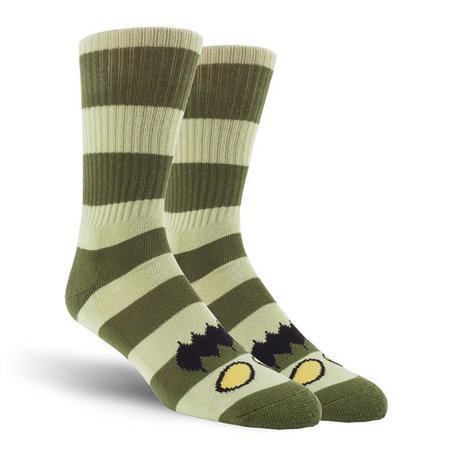 Toy Machine Monster Big Stripe Crew Socks Forest/Grey