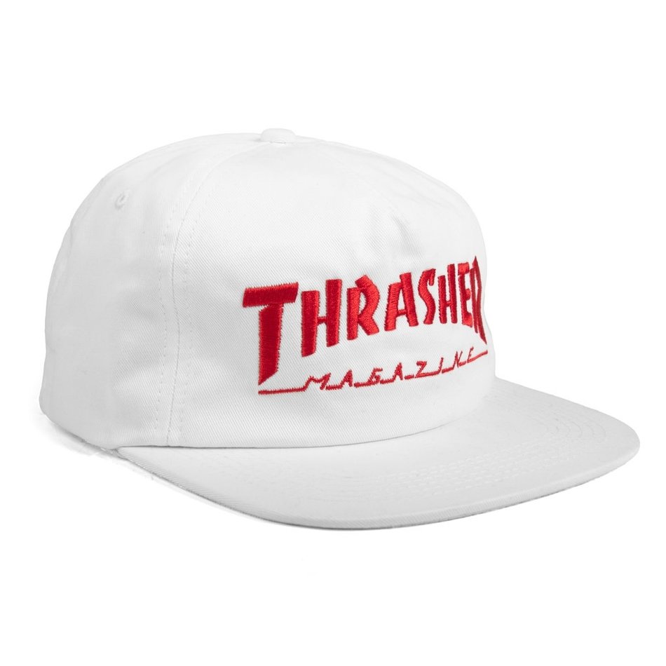 Thrasher Mag Logo Snapback Hat White