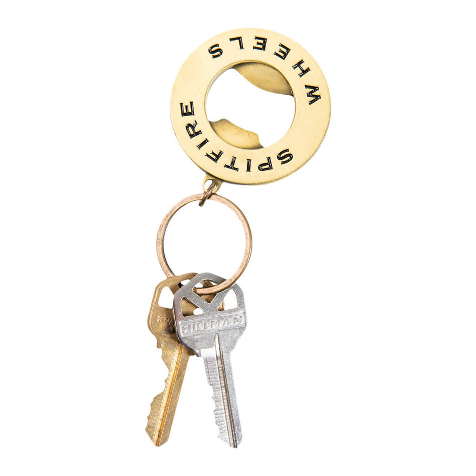 Spitfire Classic Swirl Keychain Bottle Opener Brass