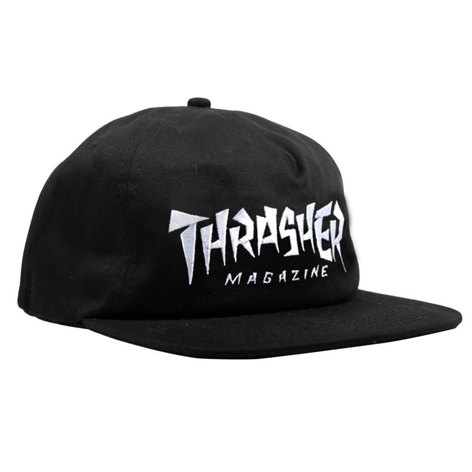 Thrasher Jagged Logo Snapback Hat Black