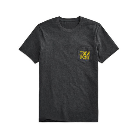 Escapist Outline Stacked Pocket T-Shirt Dark Grey/Yellow