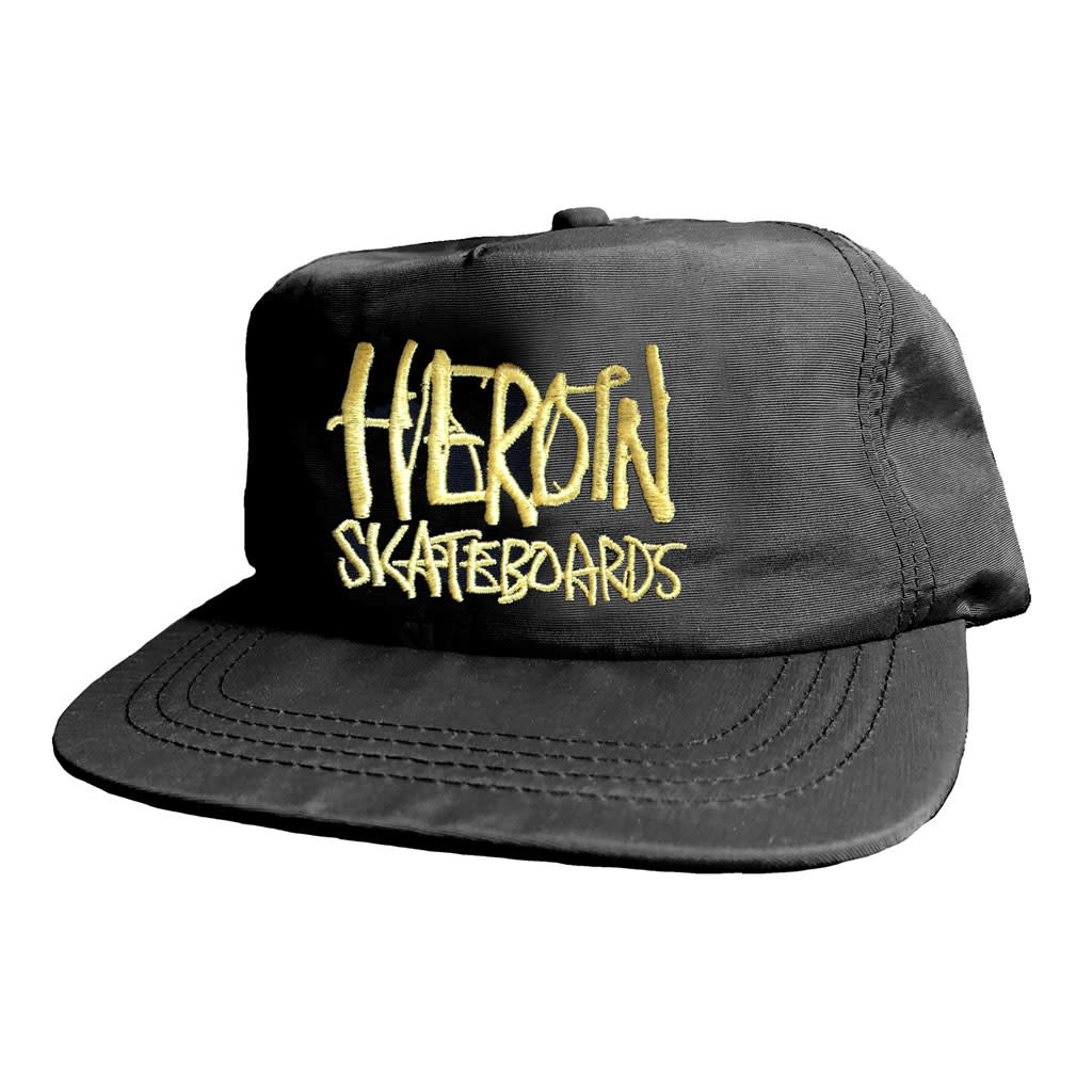 Heroin Heroin Script Nylon Snapback Hat Black/Gold - Escapist