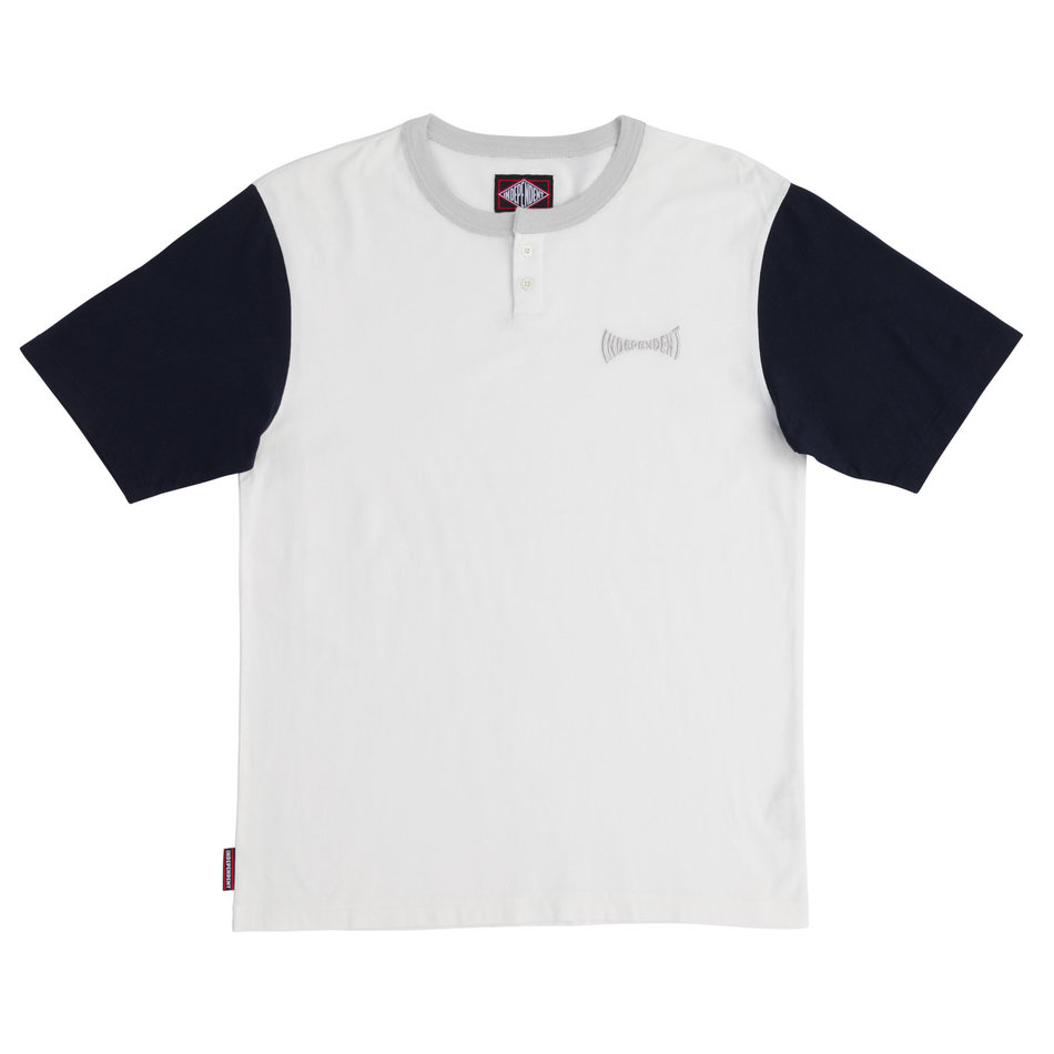 Independent Spanning Henley Shirt White/Navy/Grey