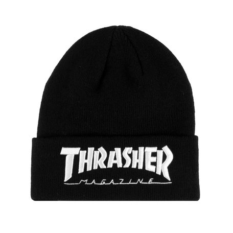 Thrasher Embroidered Logo Beanie Black/White