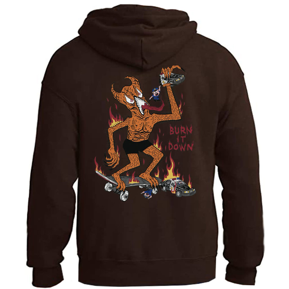 Thrasher Burn It Down Hoodie Dark Chocolate - Escapist