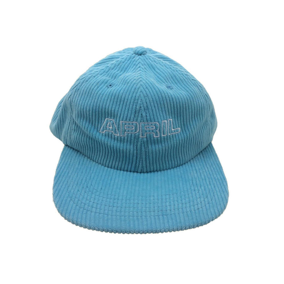 April Logo Outline Corduroy Snapback Hat Blue