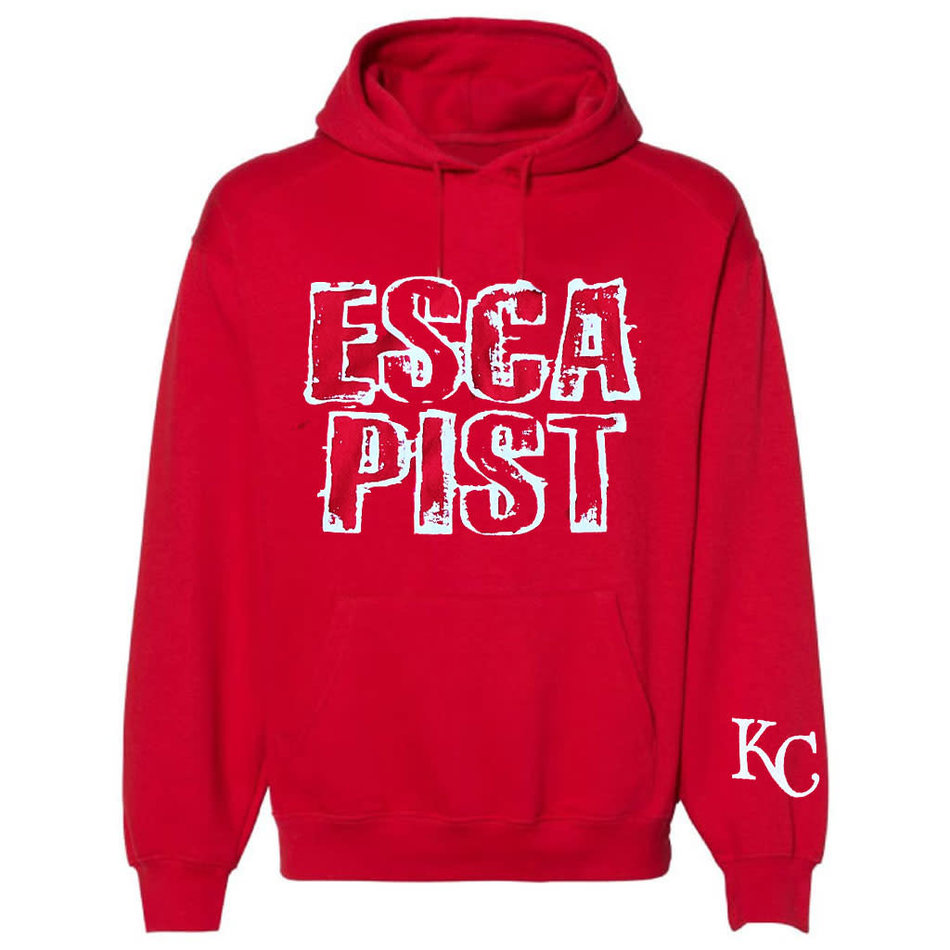 Escapist Outline Stacked Pullover Hoodie KC Sleeve Red