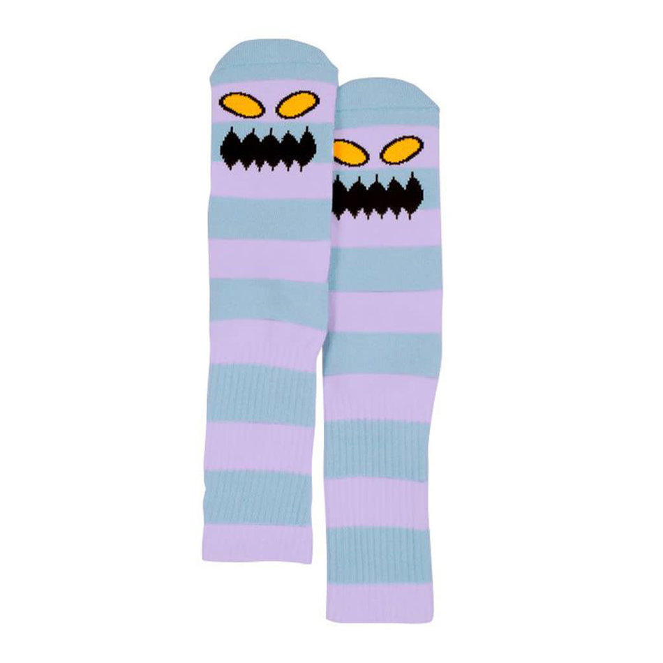 Toy Machine Monster Big Stripe Crew Socks Lavender/Blue