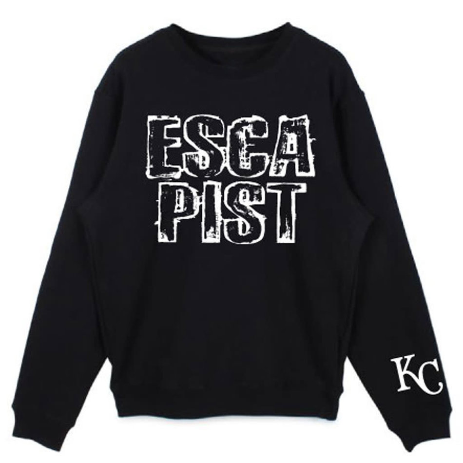 Escapist Outline Stacked Crew Sweatshirt Black