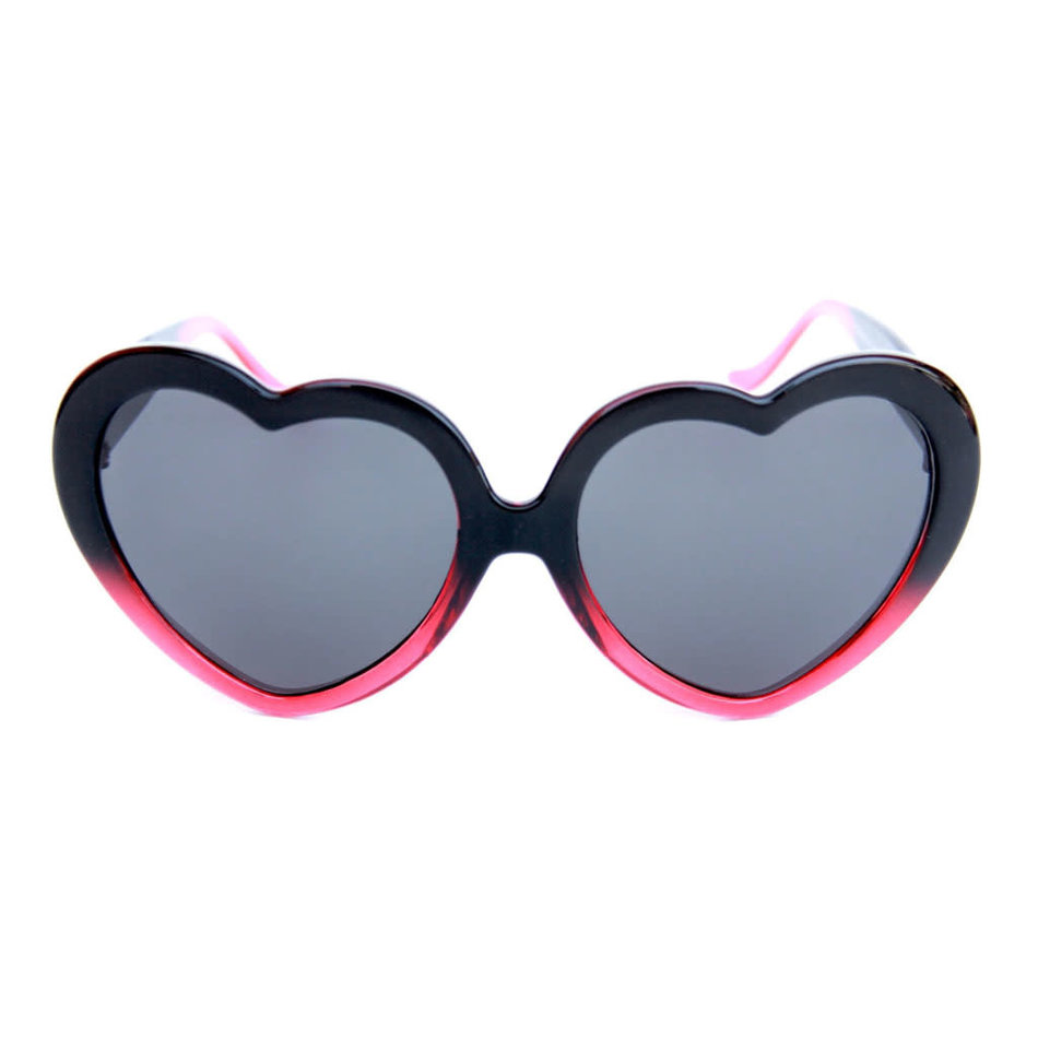 Happy Hour Heart Ons Sunglasses Black Red Drip
