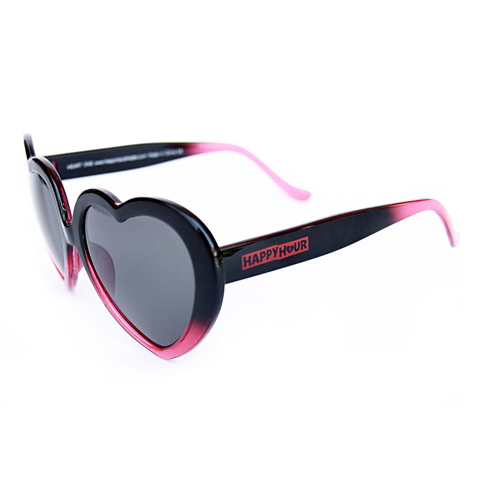 Happy Hour Heart Ons Sunglasses Black Red Drip