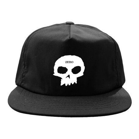 Zero Single Skull Snapback Hat Black