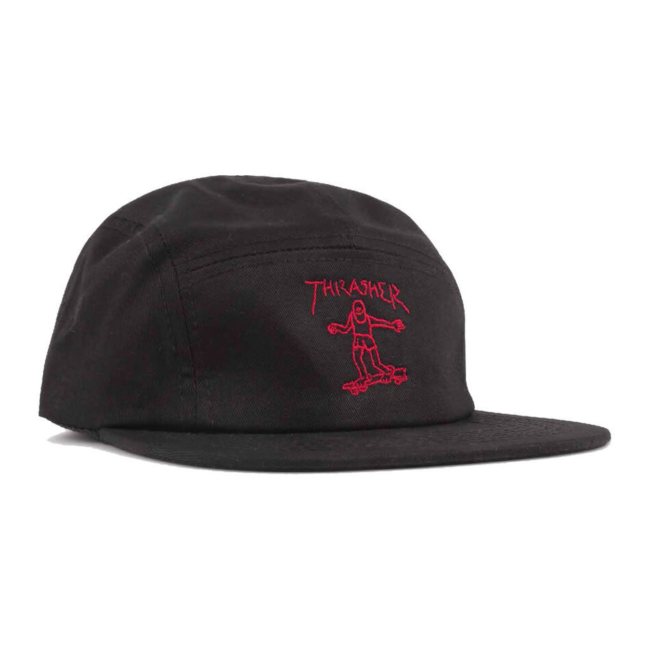 Thrasher Gonz Logo 5 Panel Snapback Hat Black/Red