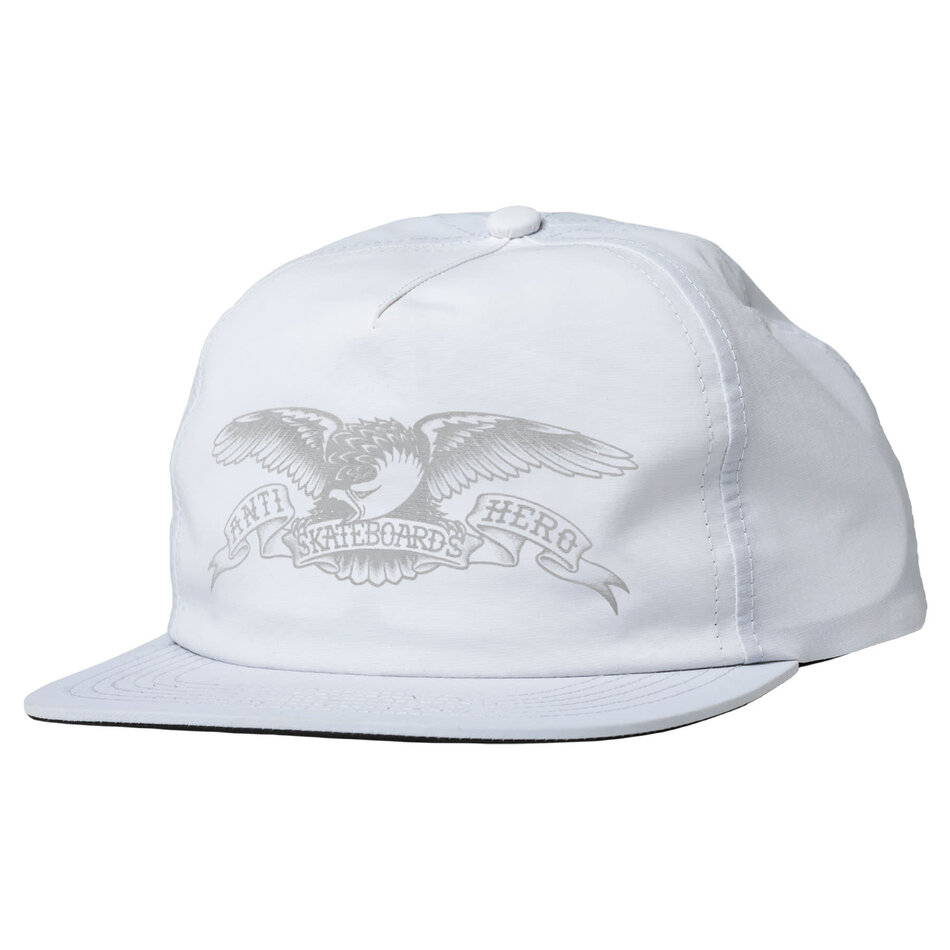 Anti Hero Basic Eagle Snapback Hat White/Grey