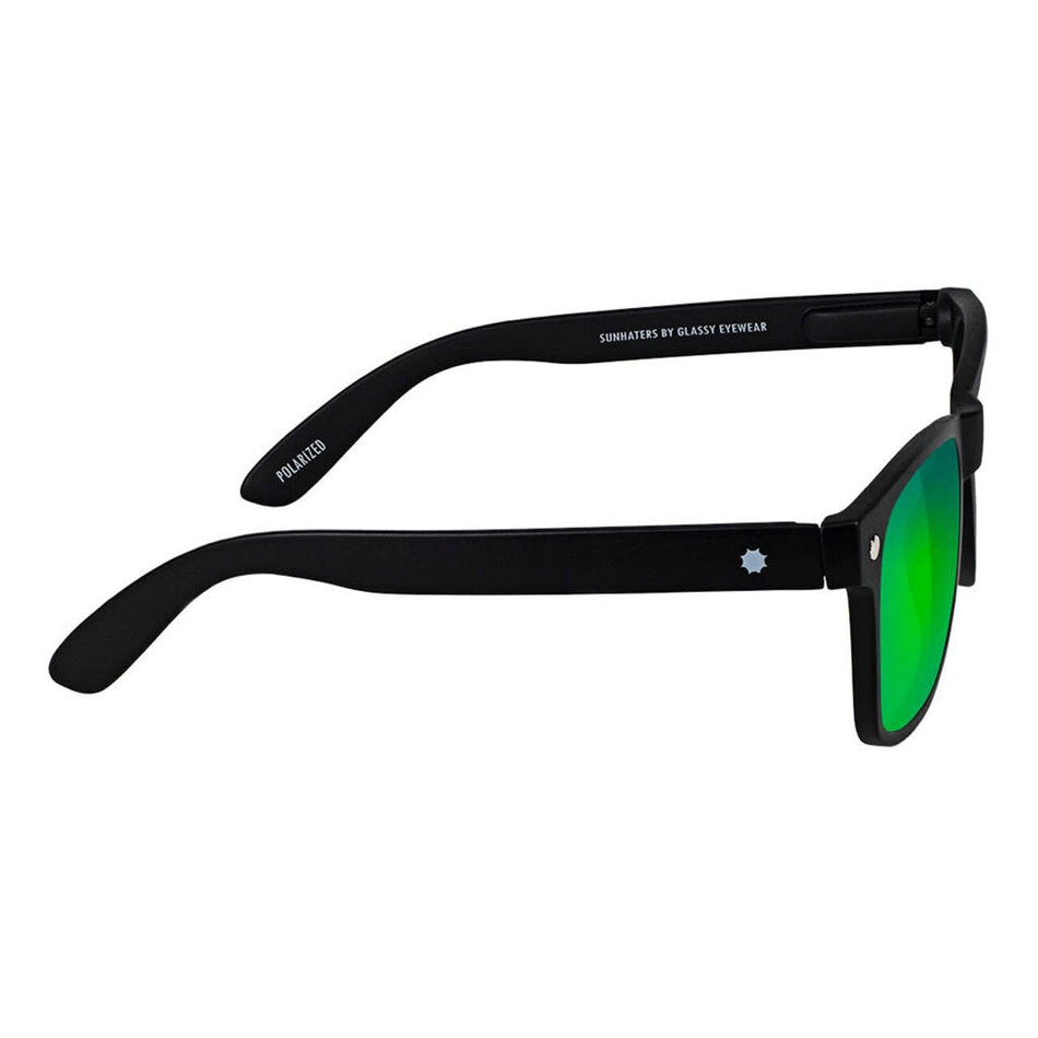 Glassy Glassy Deric Polarized Sunglasses Matte Black/Green Mirror