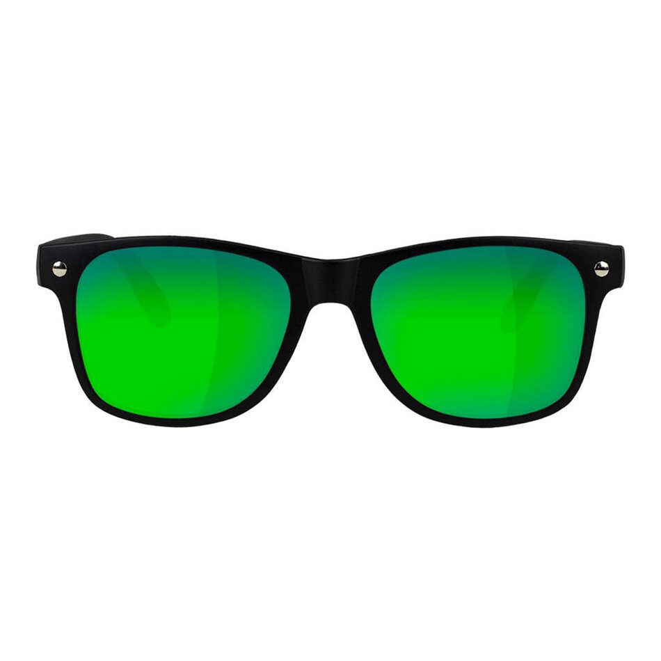 Glassy Glassy Deric Polarized Sunglasses Matte Black/Green Mirror - Escapist